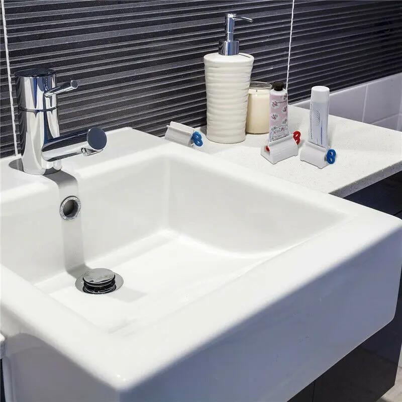 1 шт., пластиковый тюбик для выдавливания зубной пасты, простой дозатор, держатель на роликах, принадлежности для ванной комнаты, аксессуары для чистки зубов