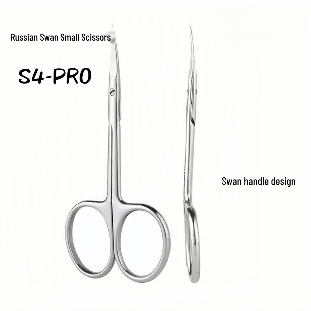 S4-PRO Curved Cuticle Nipper: Russian Swan Handle, Ukrainian Stainless Steel, Professional Grade