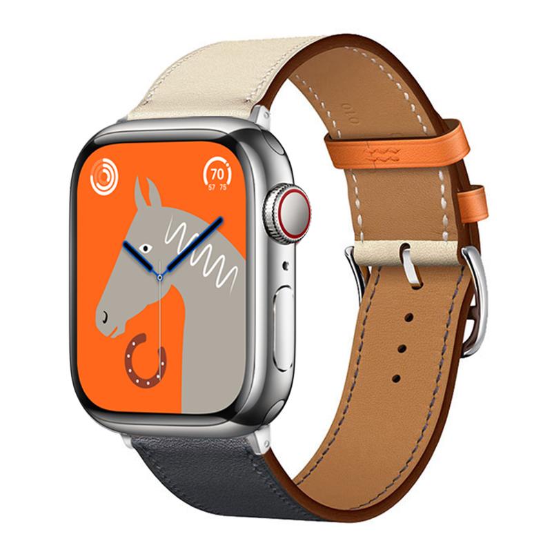 Кожаный ремешок для Apple Watch ultra 2 ремешок 49мм 46мм 42мм 44мм 45мм 40мм 41мм Браслет Correa iWatch Series 3 6 5 4 SE 7 8 9 10