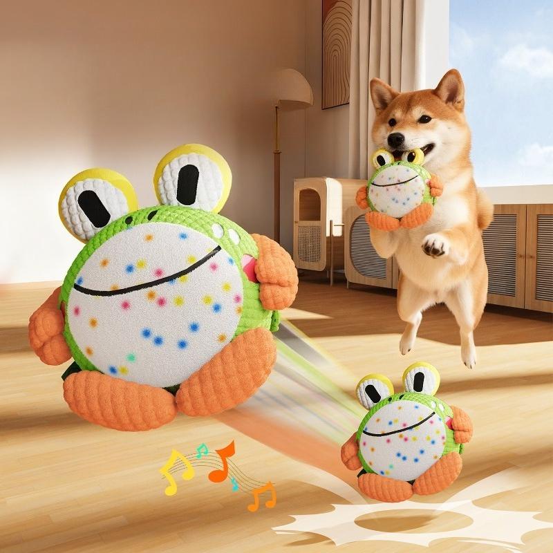 Electric Bouncing Dog Toy Removable Washable Bite‑resistant Sounding Plush Toy Self‑entertainment Boredom Relief for Small Medium Dogs