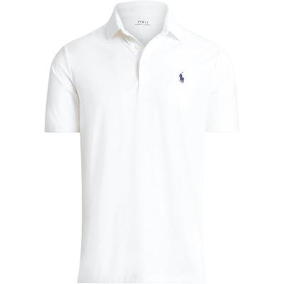 Polo SS24 Рубашка-поло с коротким рукавом в рубчик с вышивкой Мужской верх Белый 710864868-004
