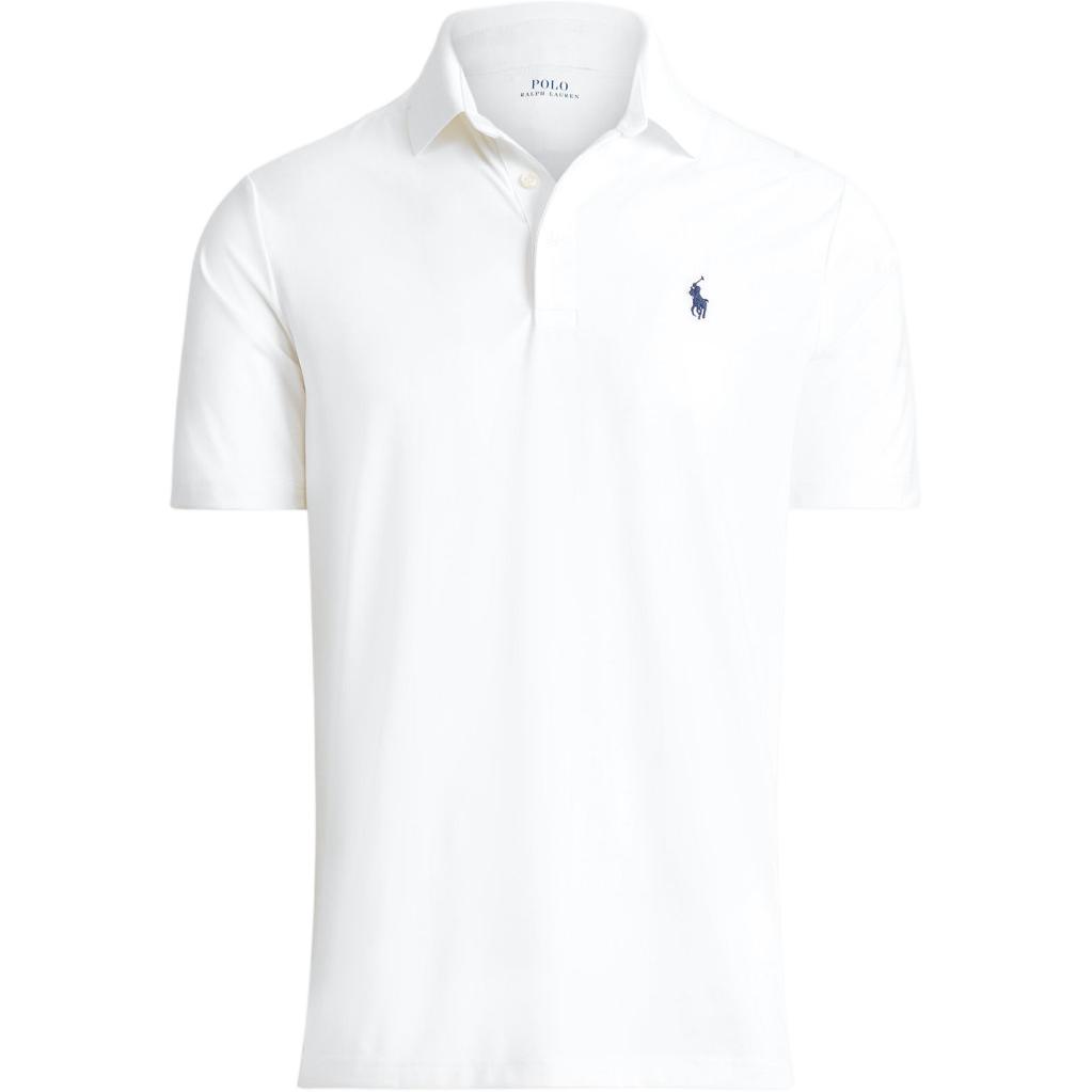 Polo Ralph Lauren SS24 Рубашка-поло с коротким рукавом в рубчик с вышивкой Мужской верх Белый 710864868-004