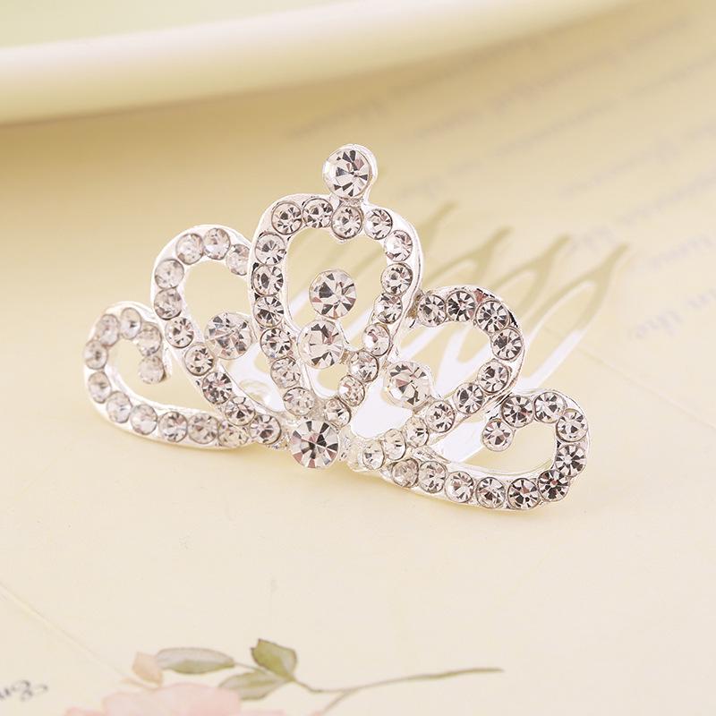 Kids' Rhinestone Crown Comb - Cute Princess Tiara Hair Accessory for Birthdays