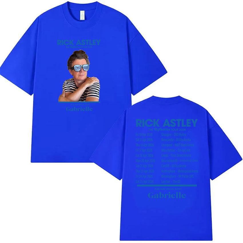 Rick Astley Reflection Tour 2026 Print T Shirts Unisexs Retro High Quality Fashion Tshirt Casual Oversized Cotton Tees Streetwear