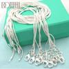 40-75cm 1.2mm Snake Chain Necklace 925 Sterling Silver Party Gifts Fashion Wedding Jewelry