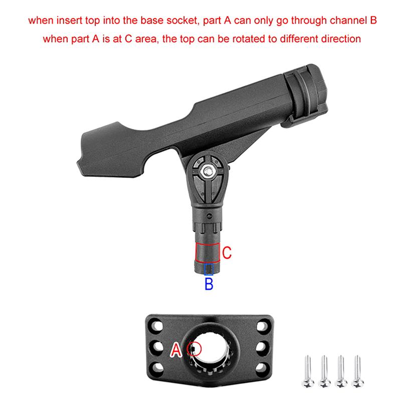 Регулируемая стойка для держателя удочки для рыбацкой лодки, вращающийся на 360 градусов держатель для удочки для каяка