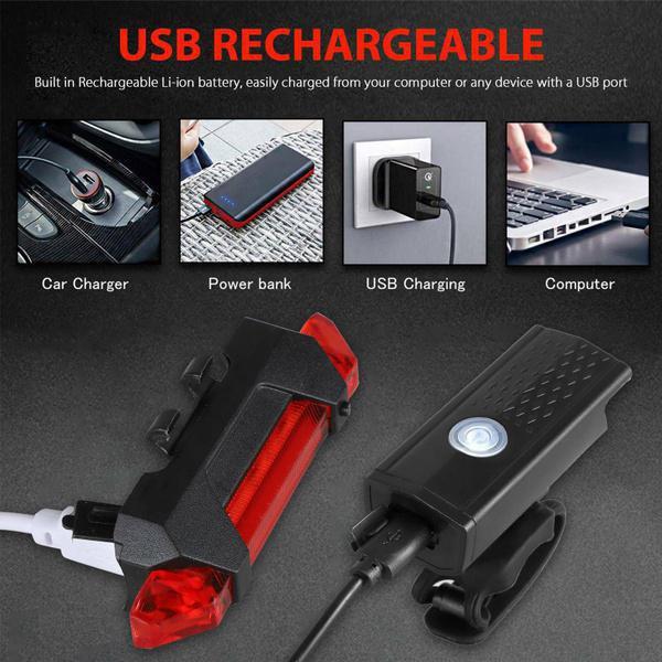 Велосипедный фонарь, передний и задний задний фонарь, USB аккумуляторная лампа для горного велосипеда, водонепроницаемая 800LM, велосипедная фара, велосипедный фонарик