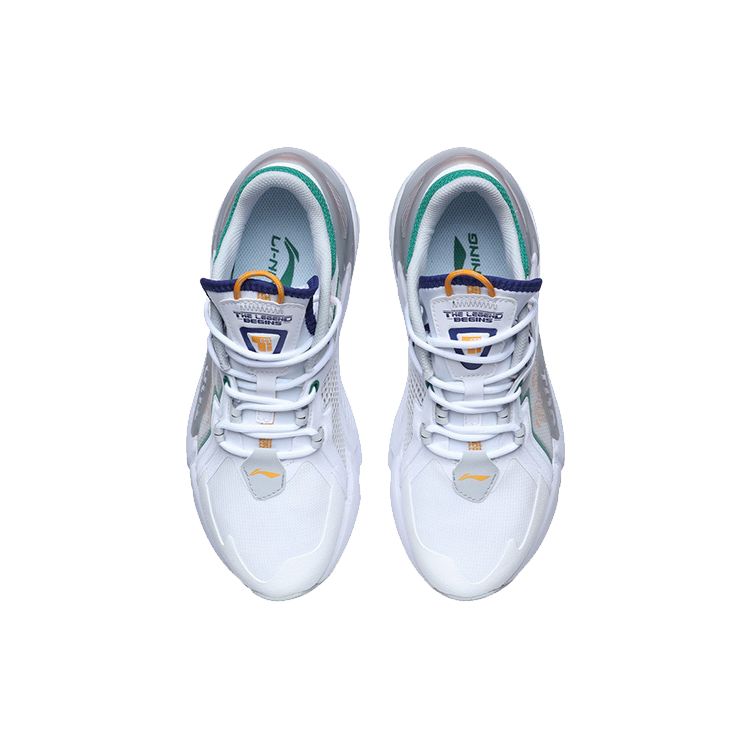 Li Ning 001 Модные повседневные кроссовки с низким верхом для женщин кроссовки Белый Серый Зеленый AGLR008-3