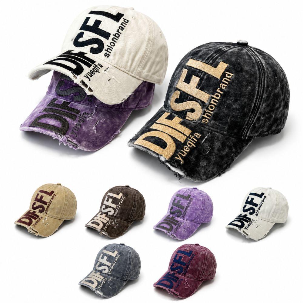 Letter Embroidered Men Women Baseball Cap Broken Style Peaked Cap Fashion Sun Hat Four Seasons