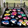 Custom Text Baby Shark Pattern Floor Rug Soft Indoor Carpet Mat Living Room Bedroom