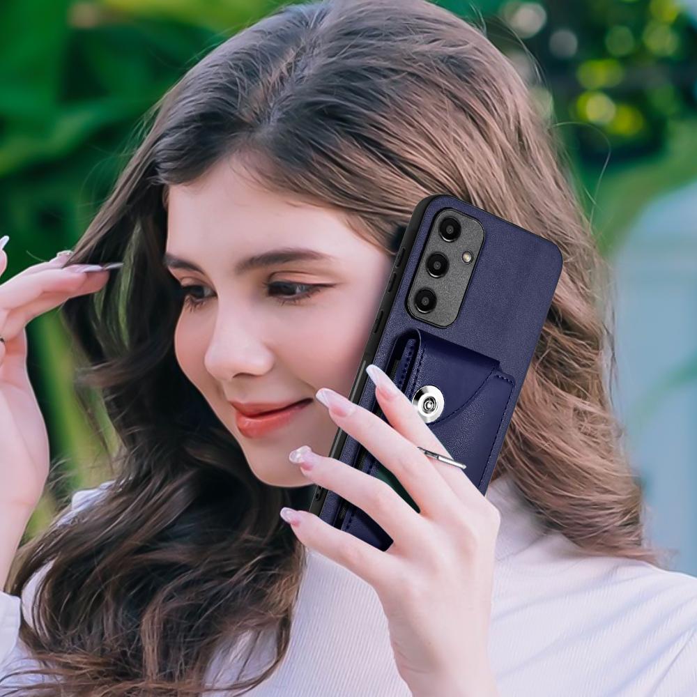 Accordion Folding Wallet Card Holder with RFID Shielding Material Phone Case Ring Holder Leather Case for Samsung Galaxy S22 S23 S24 A35 A55 A13 A24