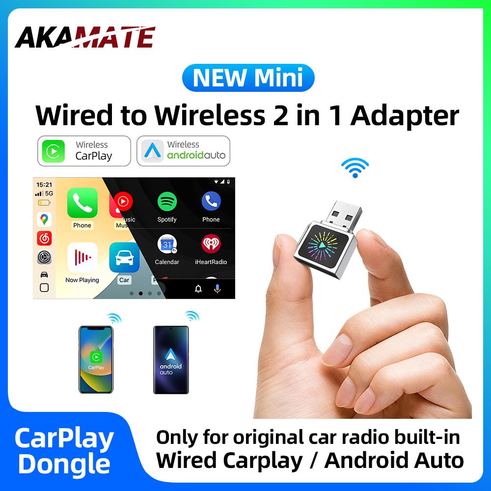 Проводной в Беспроводной CarPlay Android Auto 2-в-1 Адаптер Bluetooth Wifi Голосовой Помощник Plug and Play Мини Универсальный Смарт-Донгл
