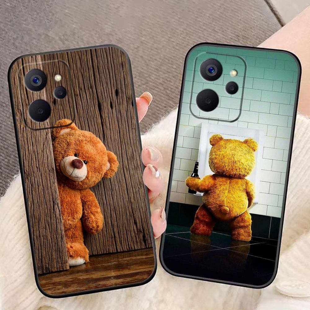 Забавный Милый Медведь Чехол для Телефона Для OPPO Realme 5 15 15T 14 13 12 11 10 9 9I 8 8I 7 7I 6 Pro Plus TPU Чехол Funda Shell Cover Capa