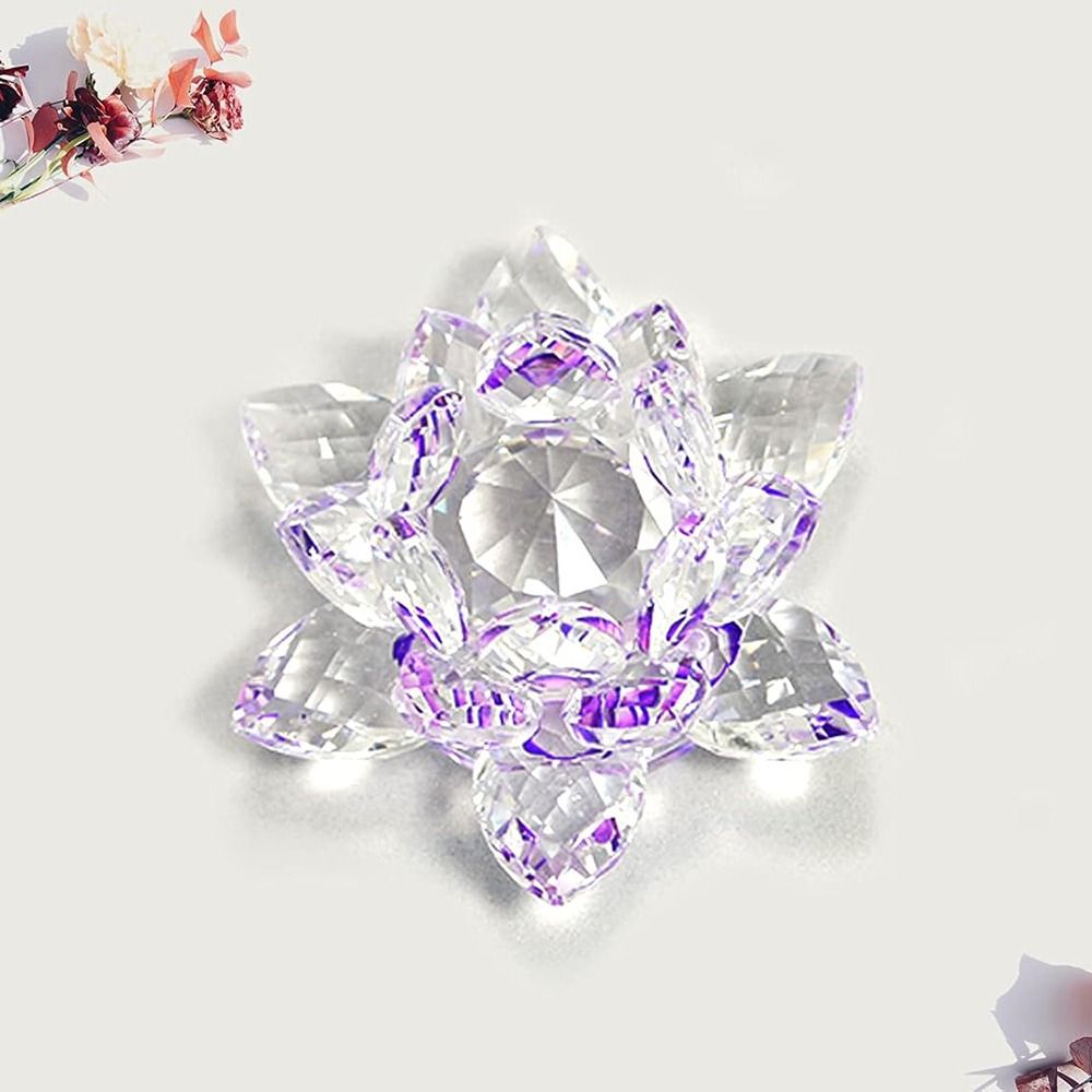 Нескользящий хрустальный цветок лотоса 3 фута стеклянный лотос фэн-шуй декор хрустальный цветок статуэтка для офиса