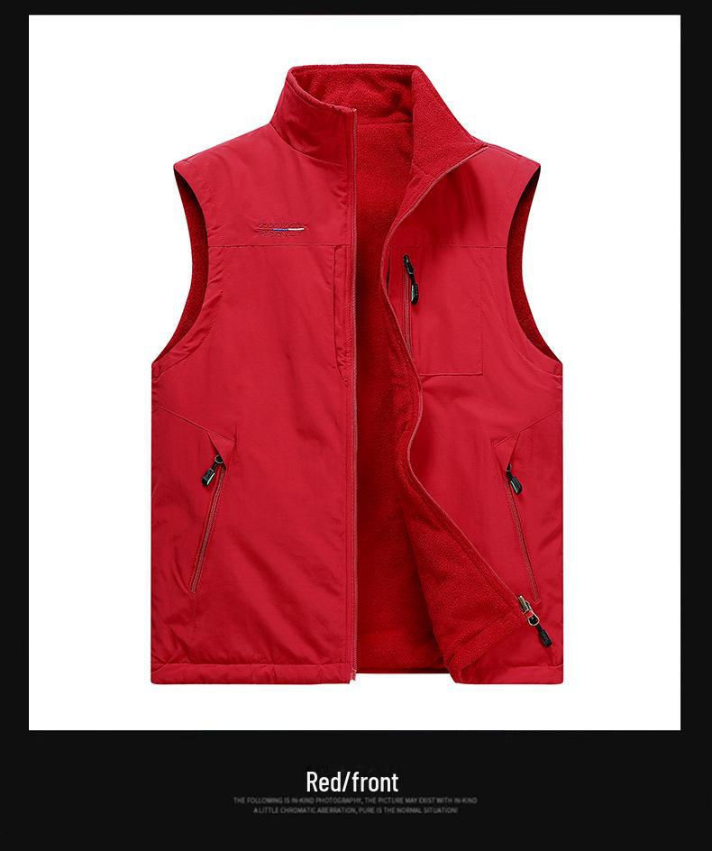 Мужской двухсторонний флисовый жилет для активного отдыха на свежем воздухе осенью/зимой
