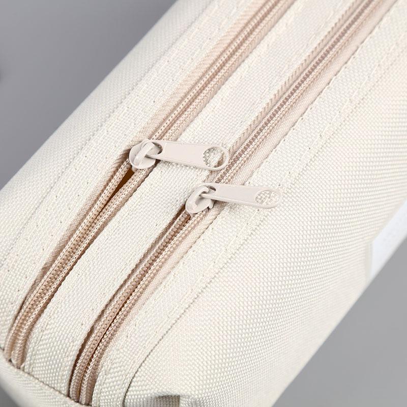 Solid Large Capacity Pen Pencil Bag Storage Case Makeup Pouch Cute Stationery Bag