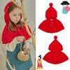 Зима 2023 Милая мультяшная шапка-свитер для девочек - Универсальная, модная красная шапка для рождественских праздников