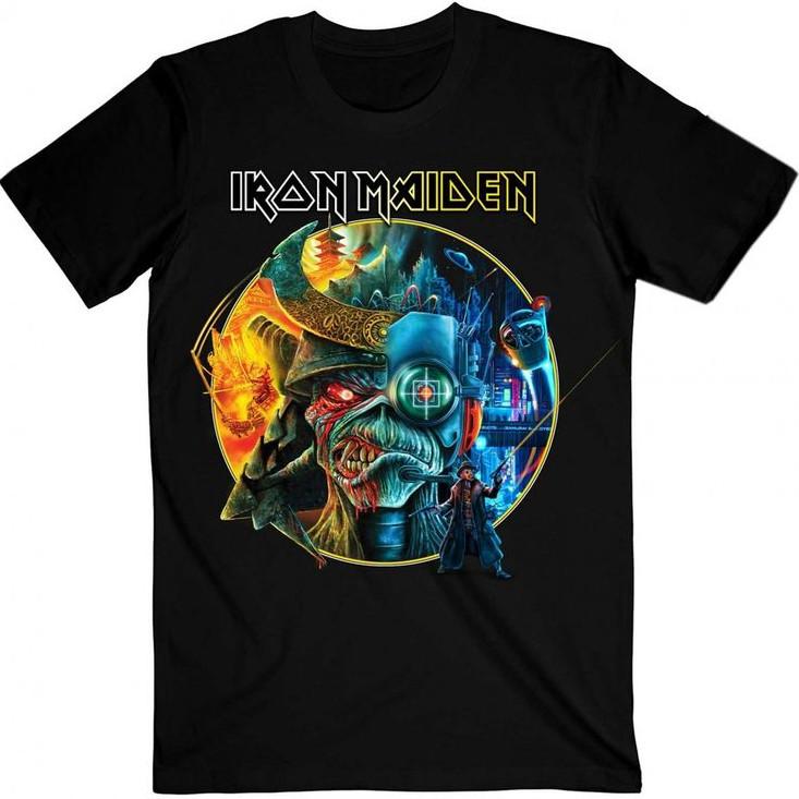 Мужская футболка Iron Maiden 2023 Tour – The Future Past 2XL Тяжеловесная футболка группы