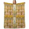 Art Nouveau ALPHONSE MUCHA Floral Pattern Throw Blanket Summer Cool Breathable Blanket for Sleeping
