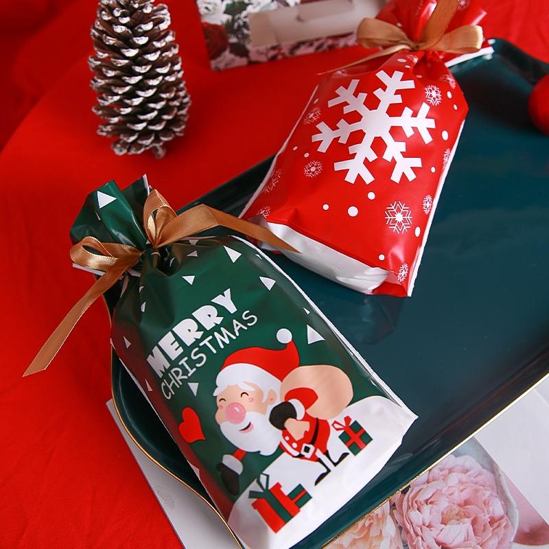 10 шт. Рождественские подарочные пакеты Navidad Santa мешок для печенья конфеты снежинки хрустящий мешок на шнурке рождественские украшения для дома Новый год