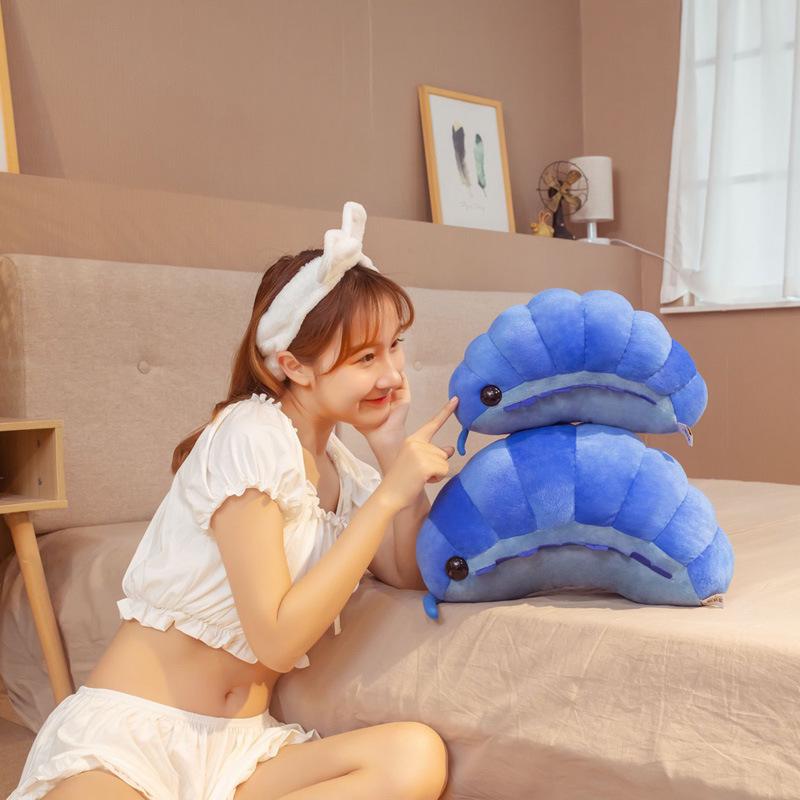 Творческая плюшевая кукла-гусеница - подушка-игрушка в виде мокрицы и сверчка