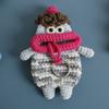 Hand Knitted Key Cover Pull Out Key Holder Handmade Craft Key Pouch  Bag Accessory
