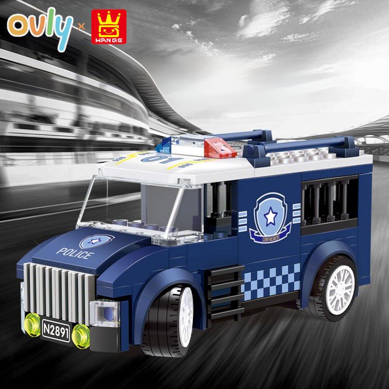 WANGE Sport Vehicles Police Prison Vehicle Speed Champions Building Block City Technique Car Model Car Toy Children's Gift No.2891