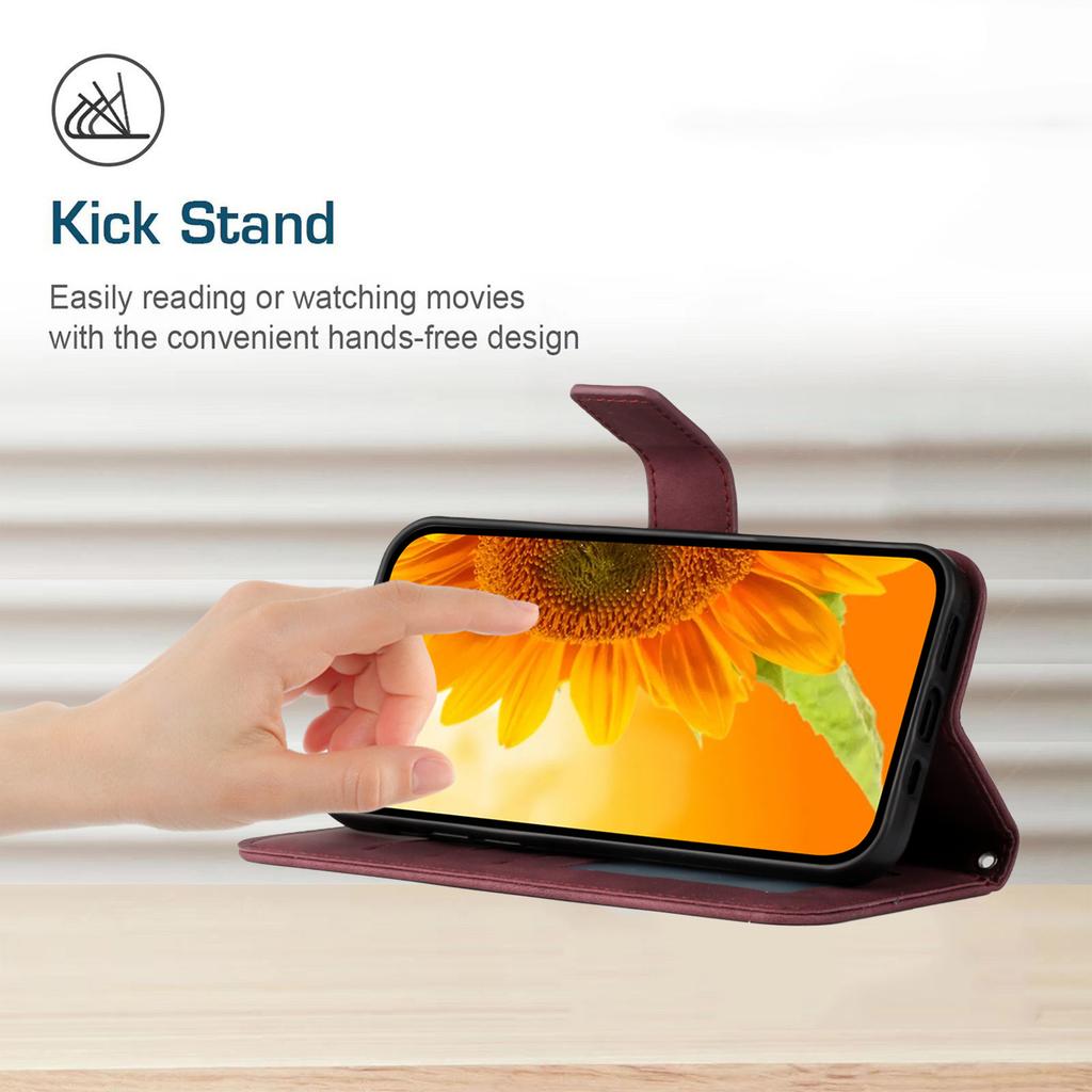 Чехол для Infinix Smart 10 Plus Кожаный чехол-кошелек с тиснением подсолнуха и ремешком на запястье