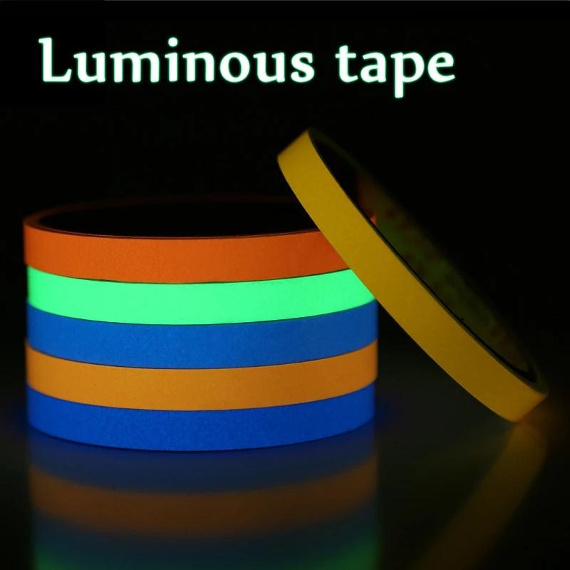 Светящаяся флуоресцентная ночная самоклеящаяся светящаяся в темноте наклейка лента, защитная лента для украшения дома, предупреждающая лента
