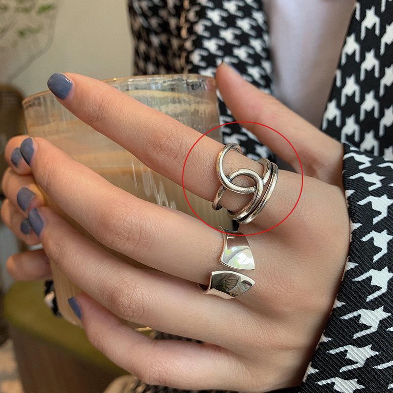 Модное ретро неправильное кольцо Rui Li: Популярные женские украшения на указательный палец в европейском и корейском стиле