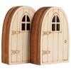 20pcs 3mm Elf Door with Window Wooden Fairy Door Creative Garden Adornment Miniature Decoration