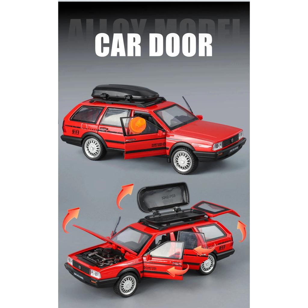 1/32 Volkswagen Santana Универсал Сплав Модель Маслкара Звук и Свет Инерционный Детская Игрушка Коллекционные Предметы Подарок на День Рождения