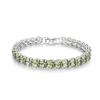 925 Sterling Silver Bracelet Natural Green Peridot Gemstone Fine Jewelry for Women Nice Birthday Party Gift Classic Design