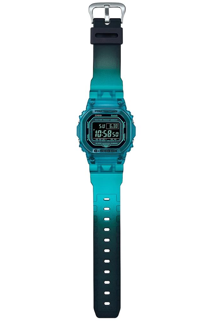 Бирюзовые скелетонизированные часы G-SHOCK [CASIO] с поддержкой Bluetooth, DW-B5600G-2JF, Мужские, Синие,