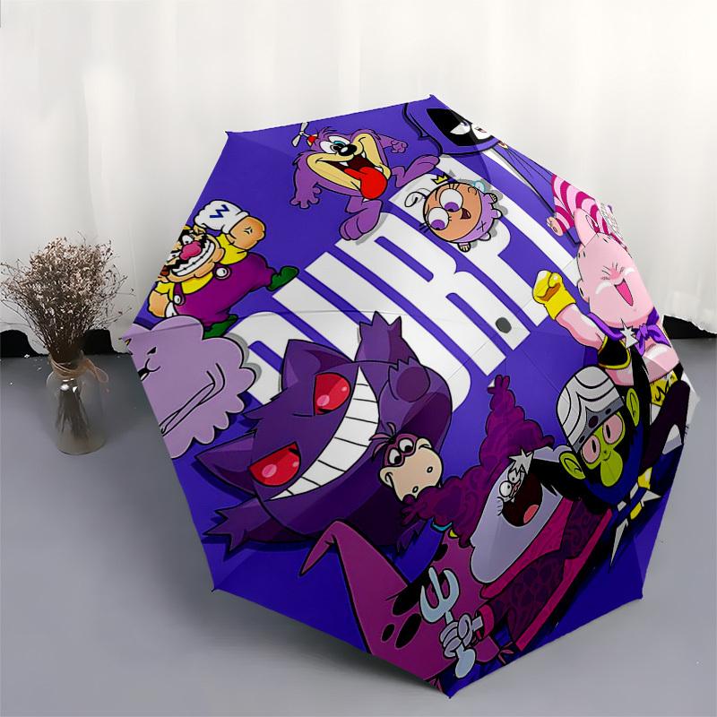 1pc Purple Characters Auto-Open Umbrella - Foldable Design with 8-Rib Iron Frame - Outdoor for Fans, Travelers, Daily Use - Perfect Gift for Festivals