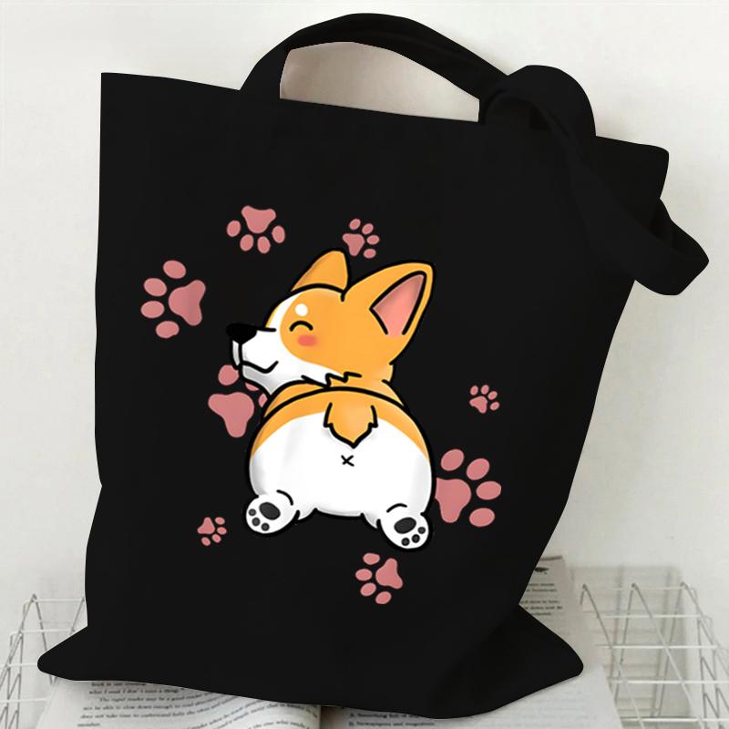 Сумка-тоут Loves Corgis Print Canvas Tote женская сумка для покупок подростковая складная большая вместительная сумка Corgis Lover через плечо