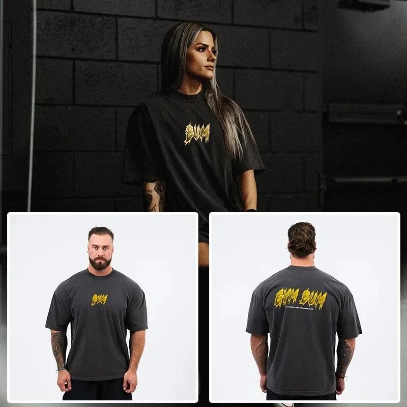 Футболка CBUM Gym Thavage Cotton Men Harajuku с короткими рукавами Футболка для бодибилдинга Спортивные футболки Летние тренировки Тренировка Бег
