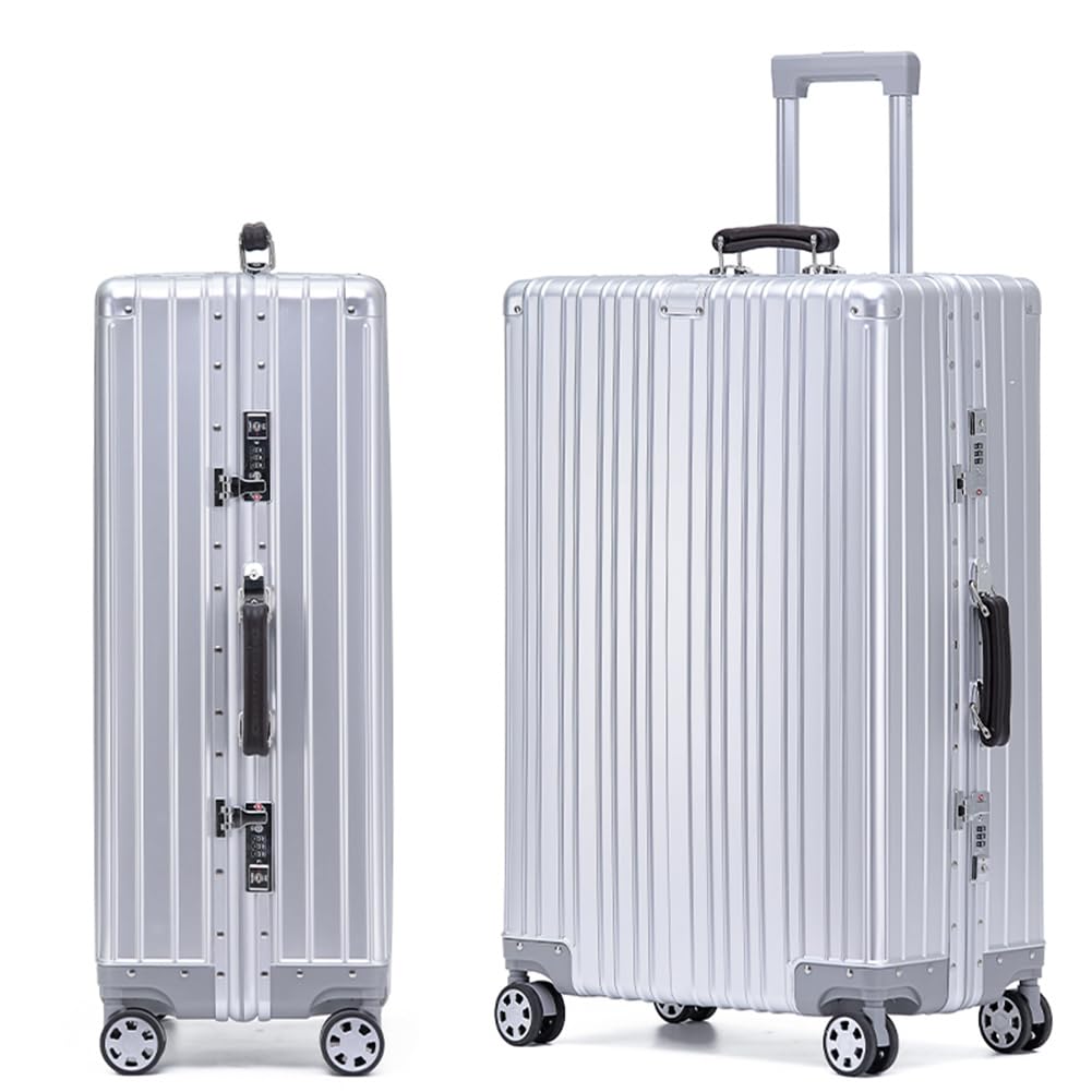 Полностью алюминиевый сплав переноски оснащен TSA алюминиевый сплав корпус 360 градусов бесшумный двойной большой зарубежный бизнес S ночь до 3 серебристый [DINGHANG]