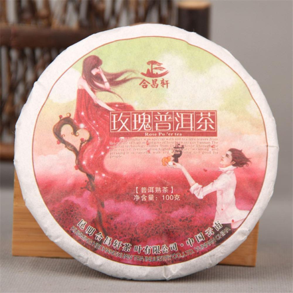 Organic Pu-erh Tea Slimming Rose Flavor Fermented 100g