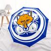 1pc Leicester City Football Automatic Umbrella - Lightweight Retractable 8-Rib Sturdy Iron Frame, Cute Fox Design with Blue &