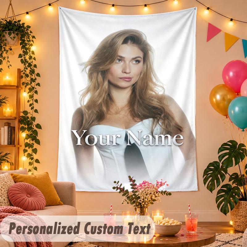 Roxy Dekker Personalized Wall Tapestry Custom Name Text Polyester Hanging Decor Home Room