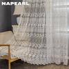 1PC Plain European Jacquard Sheer Curtain Pure White Transparent Tulle for Living Room Bedroom Balcony Window Home Decor