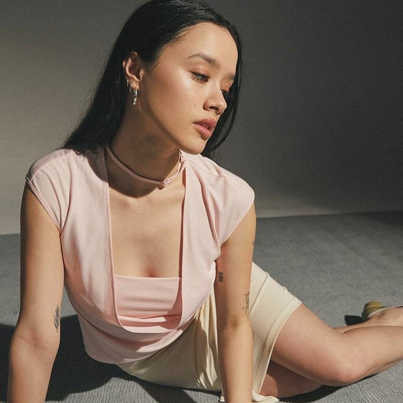 YYFS Женские модные повседневные летние весенние однотонные блузки и рубашки с квадратным воротником и короткими рукавами с принтом