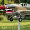 Shark Mouth Warplane Wind Spinner Metal Weather Vane Kinetic Shark Fighter Windmill Sculpture Outdoor Garden Yard Patio Lawn Decoration