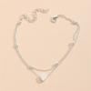 Heart-shaped Summer Butterfly Anklet Double Layer Layered Foot Ankle Bracelet Personalities   Beach