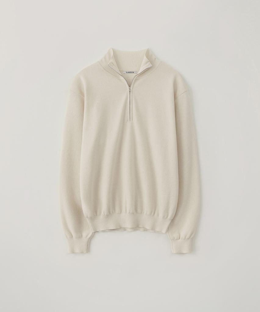 BLANKROOM Half Zip Knit_Ivory
