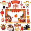 Chinese New Year Paper Photo Booth Props Set With Festive Horse Frames For Celebration Events