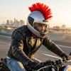 Motorcycle Helmet Decorative Wig, European And American , Suitable For Both Men And Women Riders, Mohawk/cockscomb , Funny Prop And Headwear For Event