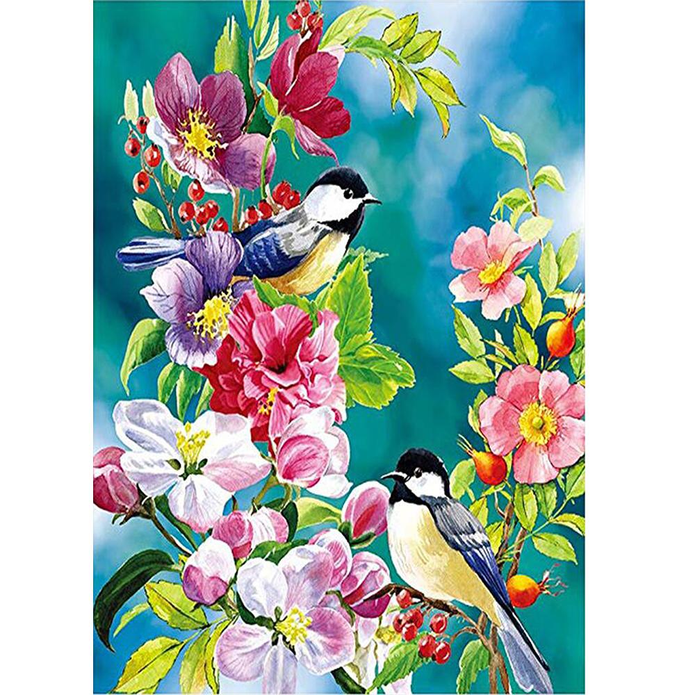 5D Diamond Painting Diy Flower And Bird Full Diamond Handmade Diamond Embroidered Mosaic Pattern Home Bedroom Decoration Gift