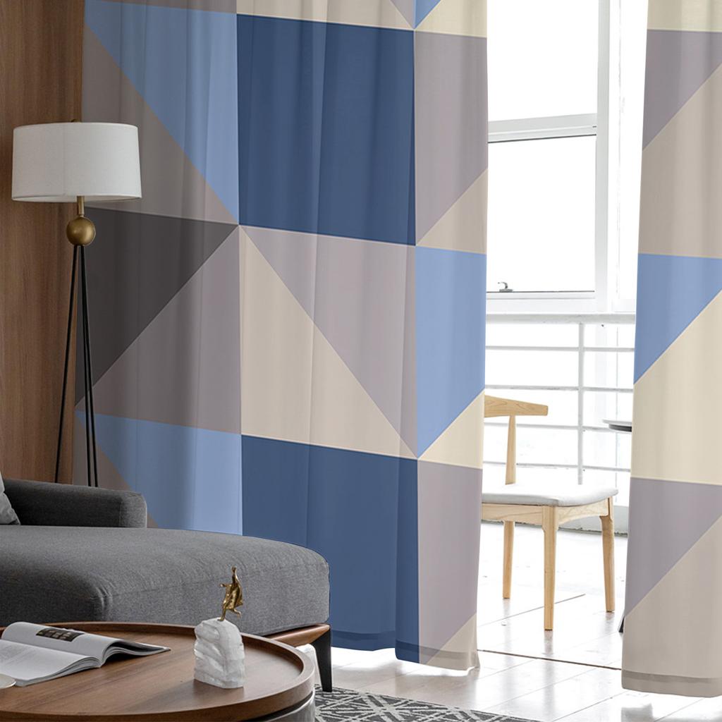 Геометрические треугольные тюлевые шторы для гостиной, прозрачные шторы для спальни, кухонные оконные шторы